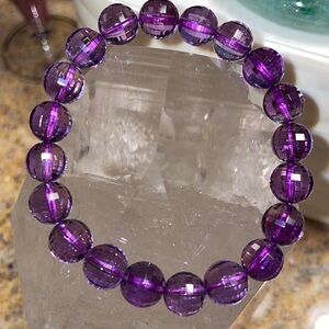 8mm faceted amethyst bracelet custom made